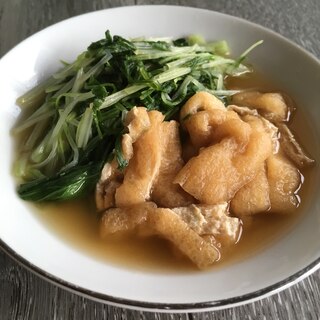 水菜と油揚げの煮浸し♪